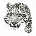 snow leopard tattoo design idea
