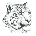 snow leopard tattoo design idea