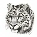 snow leopard tattoo design idea