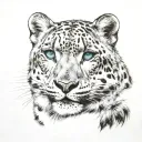 snow leopard tattoo design idea