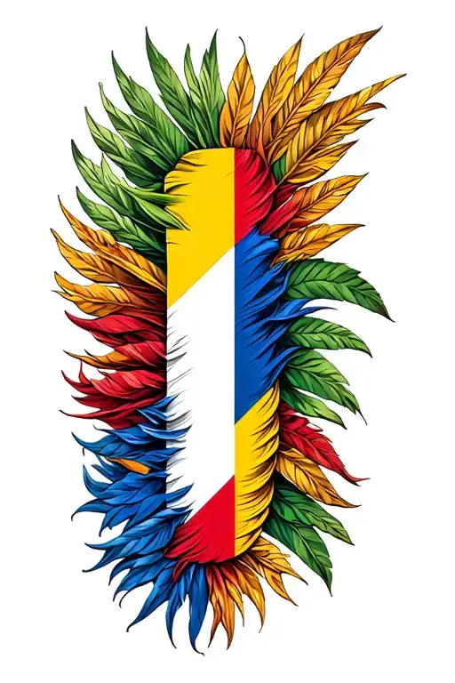 1804 vertical tattoo inspired by the Haitian flag colors tattoo design idea