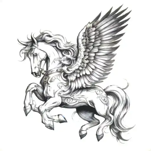 myth featuring Pegasus tattoo design idea