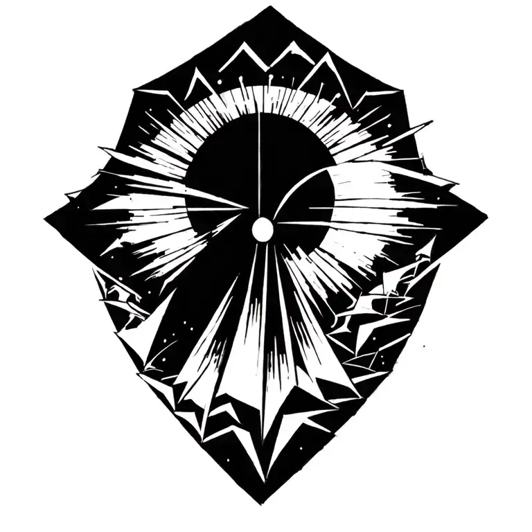 moon rising tattoo design idea