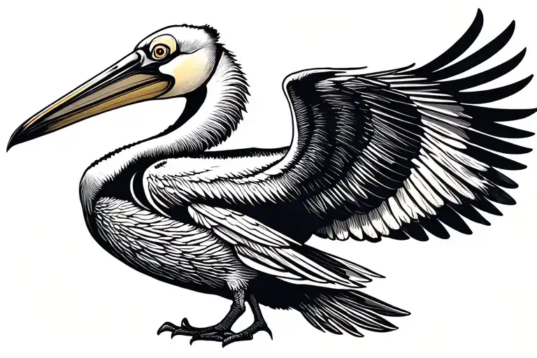 Pelican flying shoulder tattoo tattoo design idea