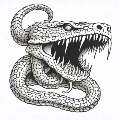 a snake eating centipede tattoo design idea