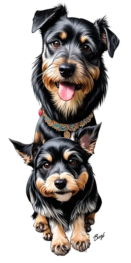 many different Dogs in trible tattoo tattoo design idea