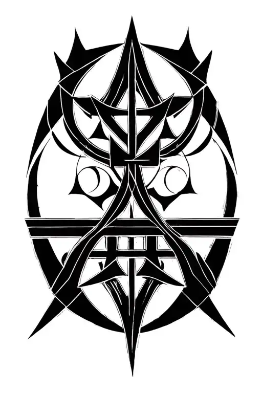 ansuz rune and algiz rune symbol intertwined tattoo design idea