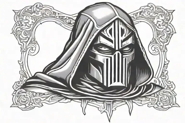 doctor doom mask tattoo design idea