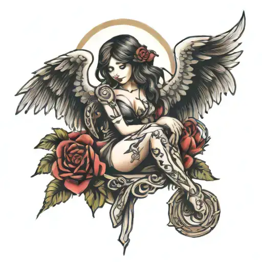 Dark angel tattoo design idea