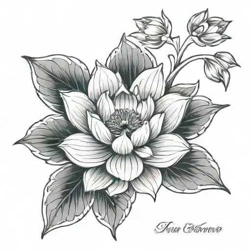 The words “tomorrow will be much brighter” in fine line lettering. Also add a traditional Chinese lotus flower in tradit tattoo design idea