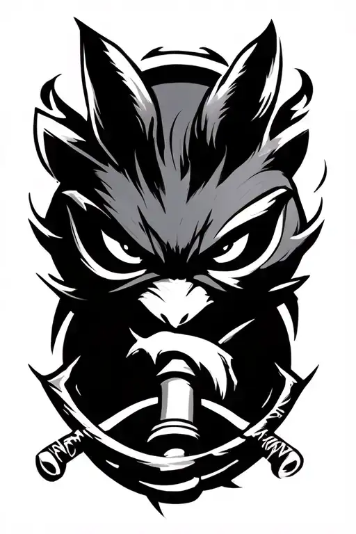 Sly Cooper symbol and cane tattoo design idea