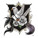 when doves cry tattoo design idea