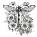 Dragonfly And Dandelion tattoo design idea