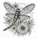 Dragonfly And Dandelion tattoo design idea