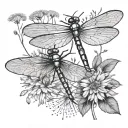 Dragonfly And Dandelion tattoo design idea