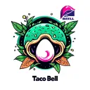 Taco Bell Baja Blast Cyber sigilism womb tattoo with ovum tattoo design idea