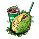 Taco Bell Baja Blast Cyber sigilism womb tattoo with ovum tattoo design idea
