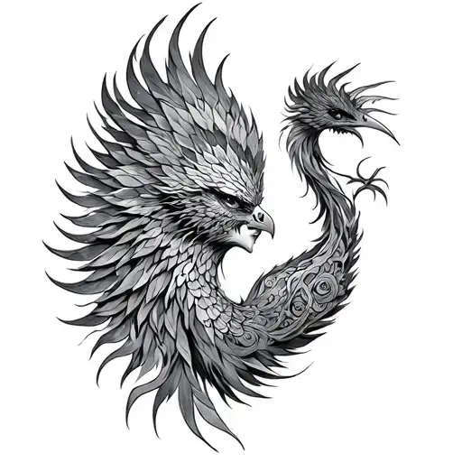 Phoenix mandala women warrior tattoo design idea