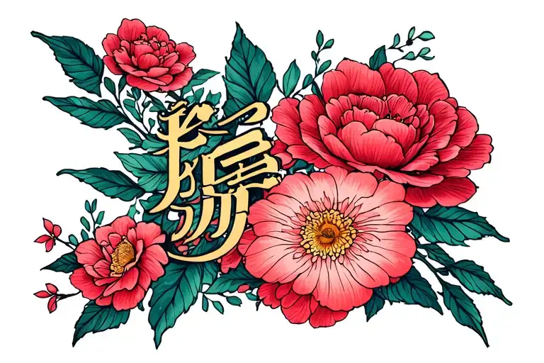 girly script, cross intertwined tattoo design idea