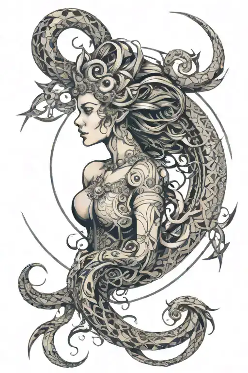 ophiuchus, queen, goddess tattoo design idea
