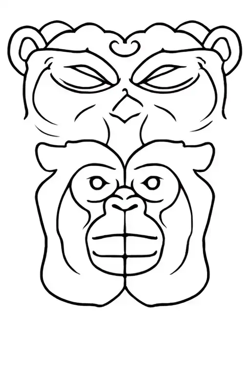 Three Wise Monkeys tattoo design idea