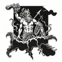 Greek mythology where Olympus is above, Zeus below and Hades below Zeus tattoo design idea