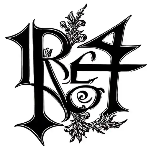 Text tattoo of "Re4Per". Make it solid bold letters tattoo design idea