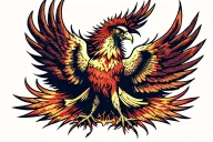 phoenix rising from ashes tattoo design idea