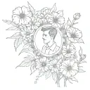a tape of the smiths in a flower field tattoo design idea