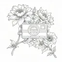 a tape of the smiths in a flower field tattoo design idea