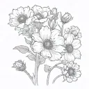 a tape of the smiths in a flower field tattoo design idea