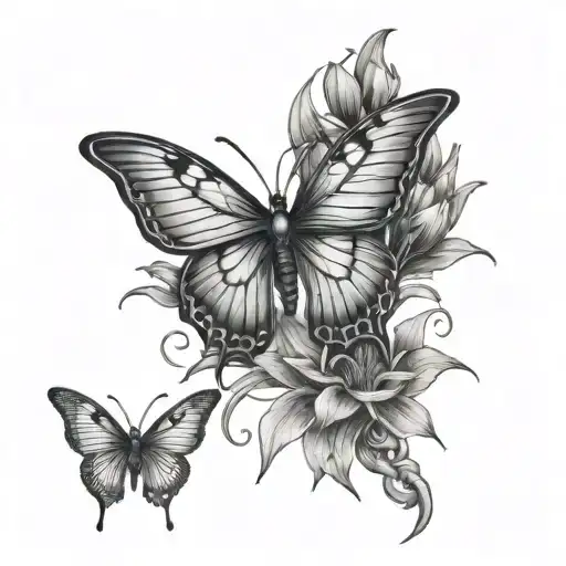 skeleton hand holding a Japanese spider lily with a Luna moth coming out of the spider lily tattoo design idea