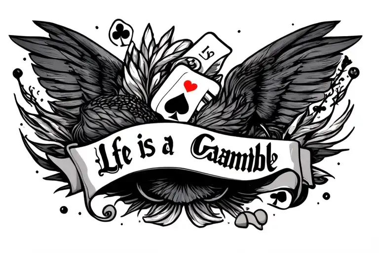 life is a gamble  tattoo design idea