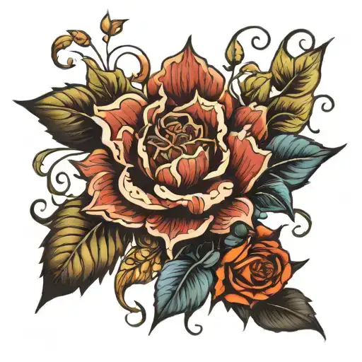 may October June December flowers tattoo design idea