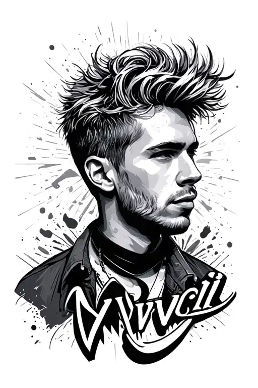 avicii logo but with many things included  tattoo design idea
