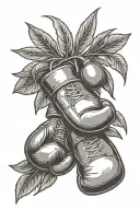 Olive branch with boxing gloves and cross tattoo design idea