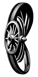 wagon wheel intertwined tattoo design idea