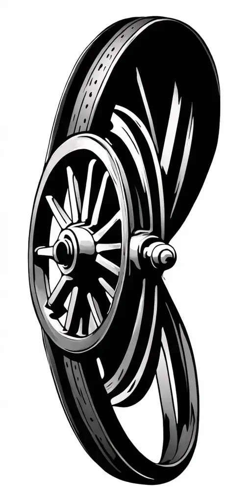 wagon wheel intertwined tattoo design idea