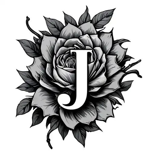 Hidden J tattoo design idea
