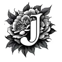 Hidden J tattoo design idea