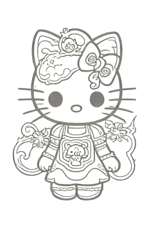 hello kitty black metal tattoo design idea