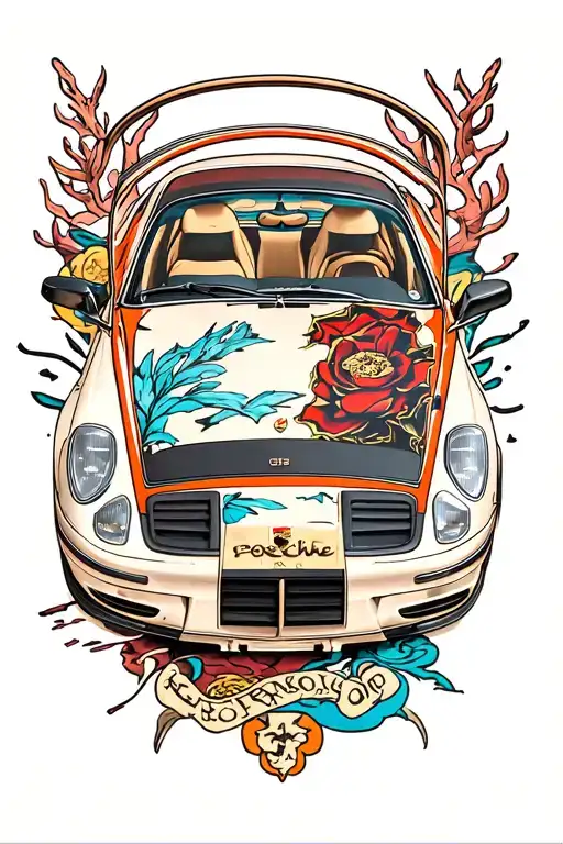 Porsche tattoo design idea