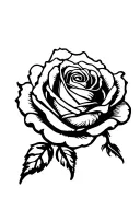 rose upside down calf tattoo design idea