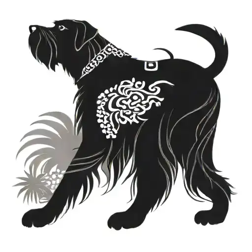 giant black schnauzer in asian tiger style tattoo tattoo design idea
