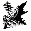 create a minimal tatto representing a person who likes exploring, traveling, climbing mountain, party and music is life  tattoo design idea