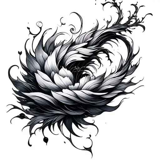 go with the flow with spritual image tattoo design idea