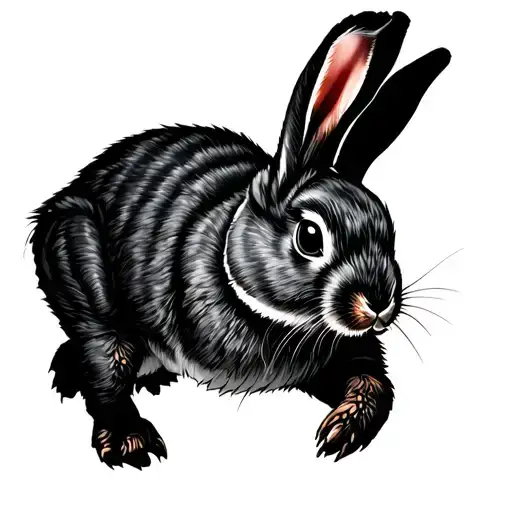 edmond charles, scorpio, rabbit running tattoo design idea