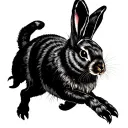 edmond charles, scorpio, rabbit running tattoo design idea