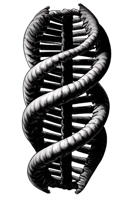double helix dna strand tattoo design idea