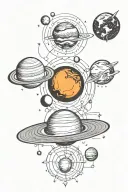 solar system tattoo design idea